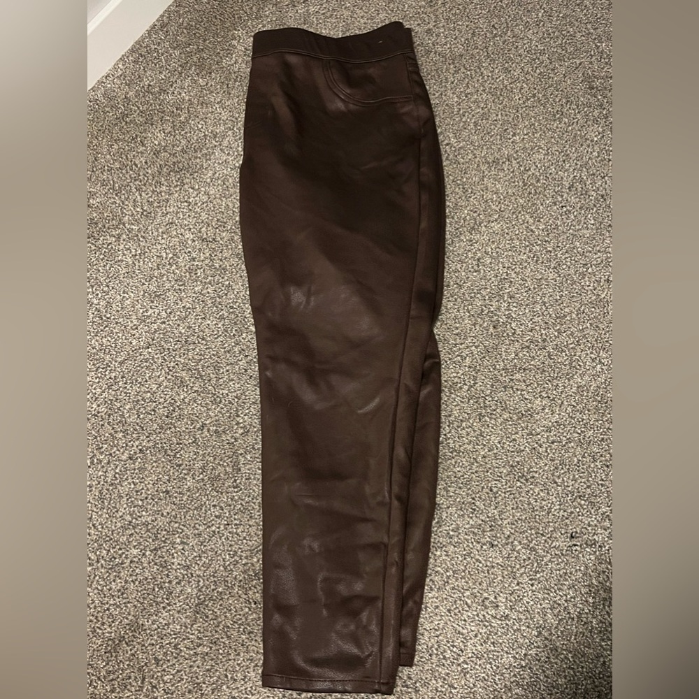 Faux leather pants